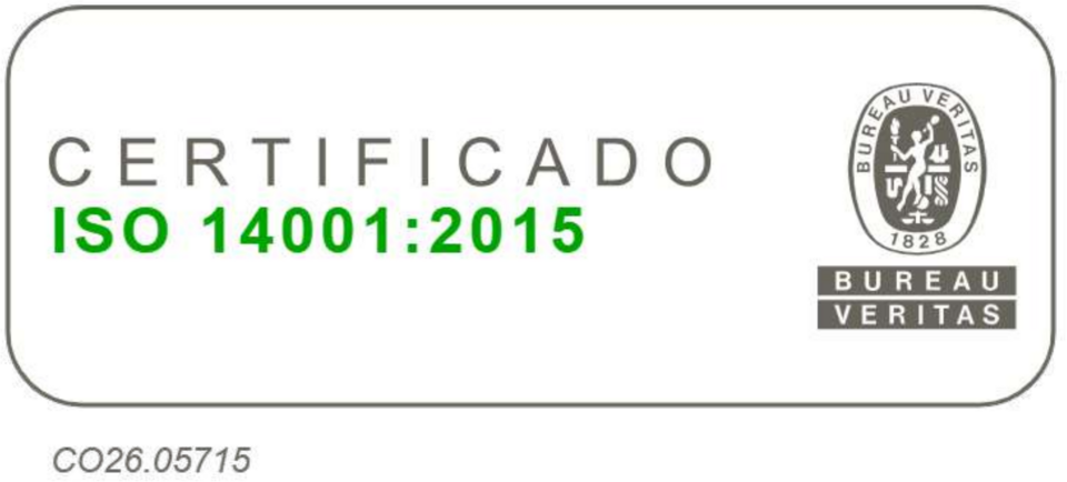 Logo de certificación Bureau Veritas ISO 14001