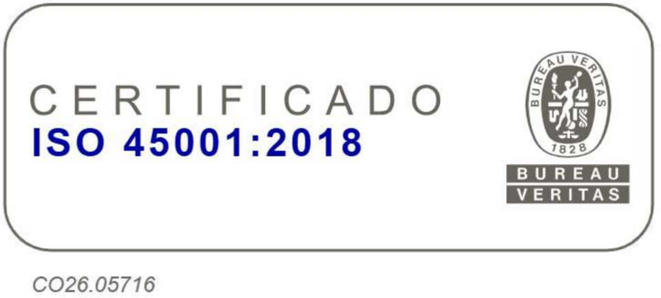 Logo de certificación Bureau Veritas ISO 45001